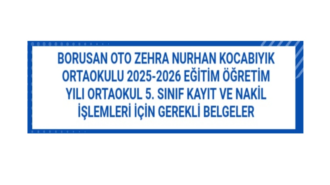 Kayıt ve Nakil İşlemleri Hakkında